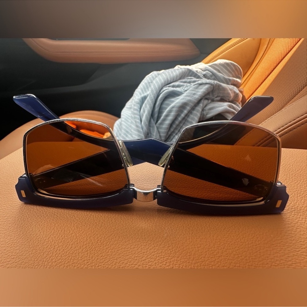 New Celine Acetate Blue and Silver Sunglasses - Picture 2 of 7